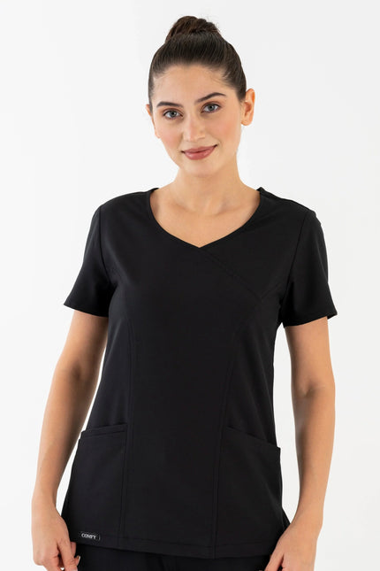 Comfy Master – Aurora Siyah Kadın Medikal Üniforma Tek Üst - Comfy Master Outlet
