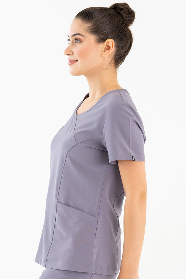 Comfy Master – Aurora Gri Kadın Medikal Üniforma Tek Üst - Comfy Master Outlet
