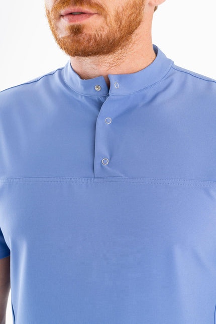Comfy Master – Jericho Açık Mavi Erkek Hakim Yaka Medikal Üniforma Tek Üst - Comfy Master Outlet