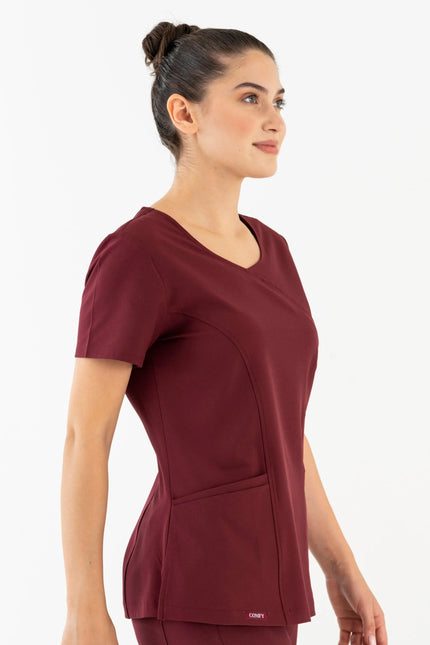 Comfy Master – Aurora Bordo Kadın Medikal Üniforma Tek Üst - Comfy Master Outlet