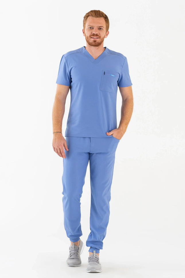 Comfy Master - Jedi Açık Mavi Erkek Jogger Medikal Üniforma Tek Alt - Comfy Master Outlet