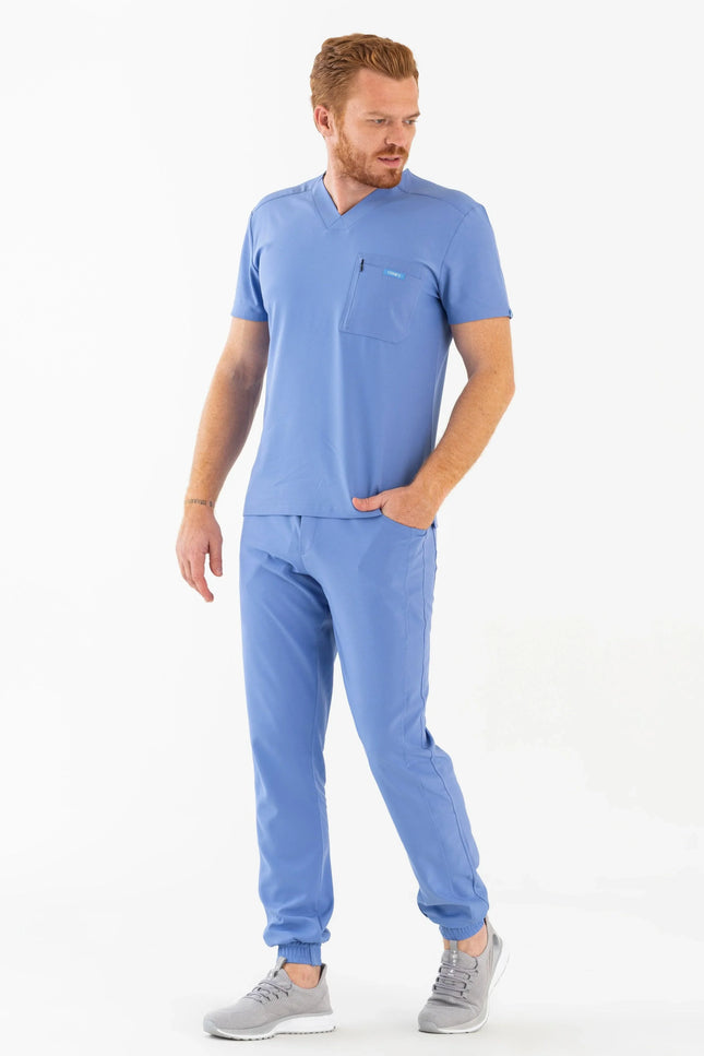 Comfy Master - Jedi Açık Mavi Erkek Jogger Medikal Üniforma Tek Alt - Comfy Master Outlet