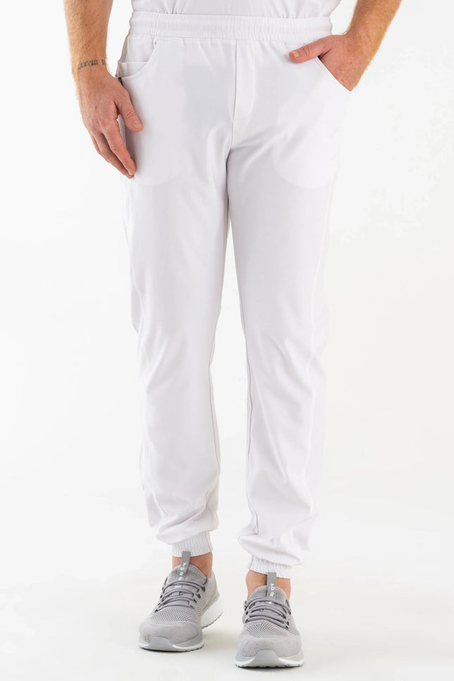 Comfy Master - Jedi Beyaz Erkek Jogger Medikal Üniforma Tek Alt - Comfy Master Outlet