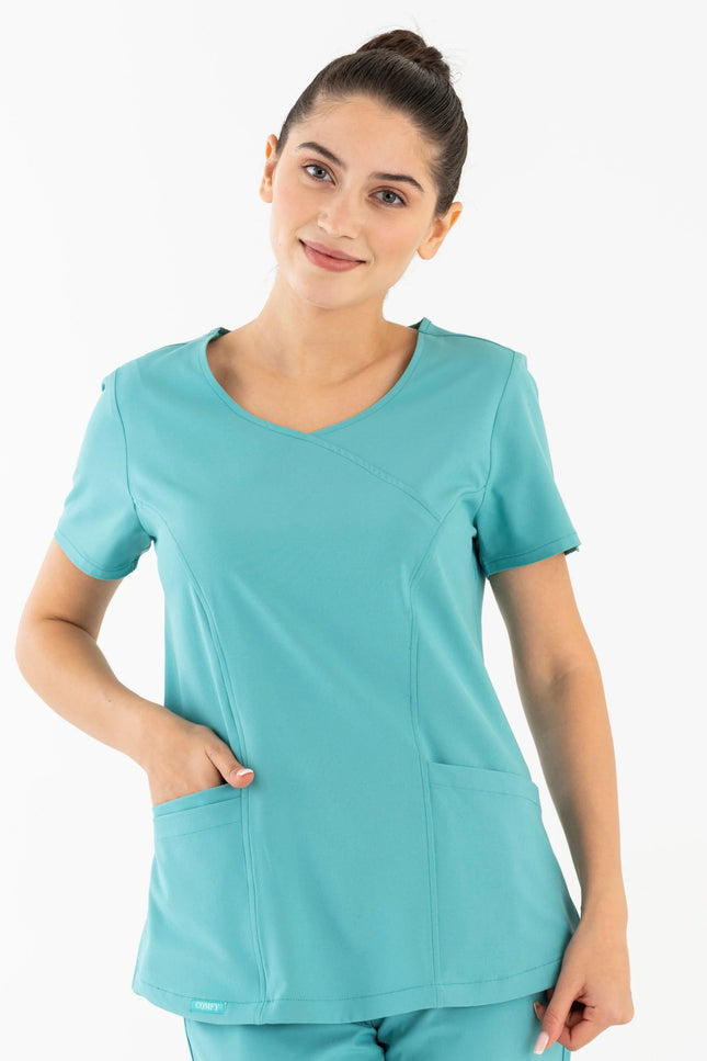 Comfy Master – Aurora Turkuaz Kadın Medikal Üniforma Tek Üst - Comfy Master Outlet