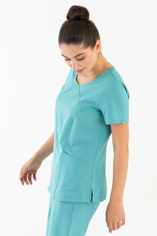 Comfy Master – Aurora Turkuaz Kadın Medikal Üniforma Tek Üst - Comfy Master Outlet