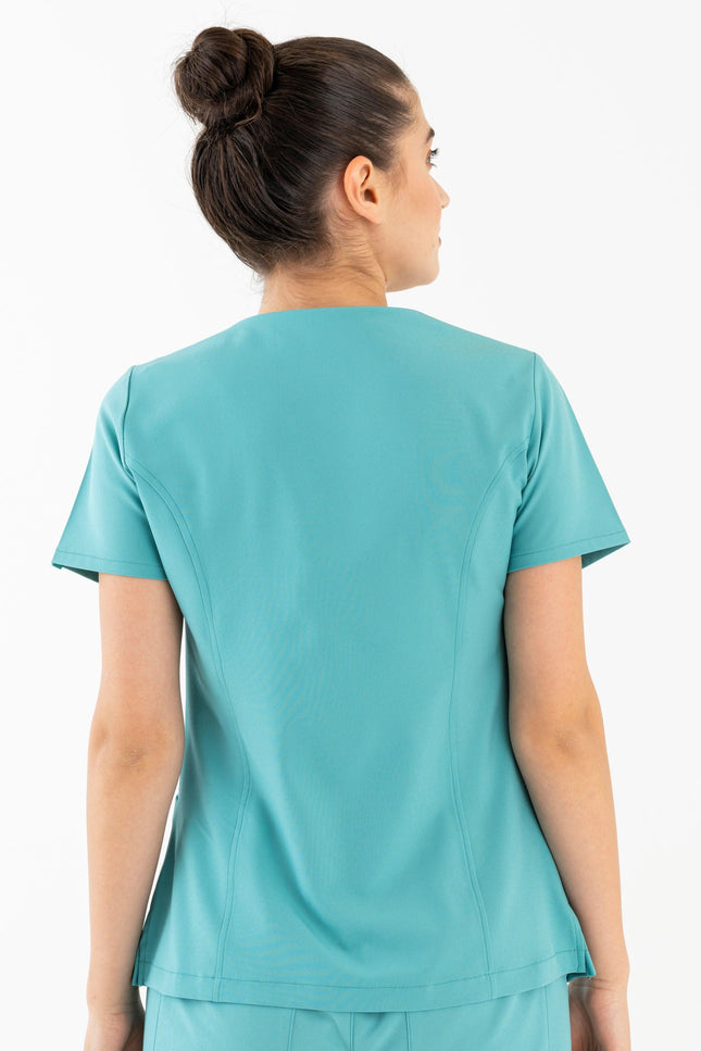 Comfy Master – Aurora Turkuaz Kadın Medikal Üniforma Tek Üst - Comfy Master Outlet
