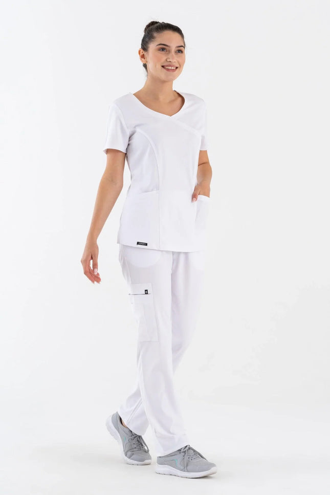 Comfy Master - Harmony Beyaz Kadın Kargo Medikal Üniforma Tek Alt - Comfy Master Outlet