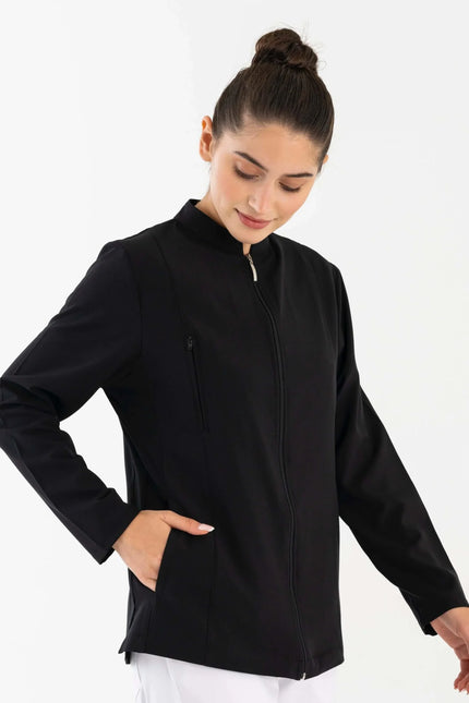 COMFY MASTER AUDREY KADIN MEDİKAL FERMUARLI CEKET - SİYAH - Comfy Master Outlet