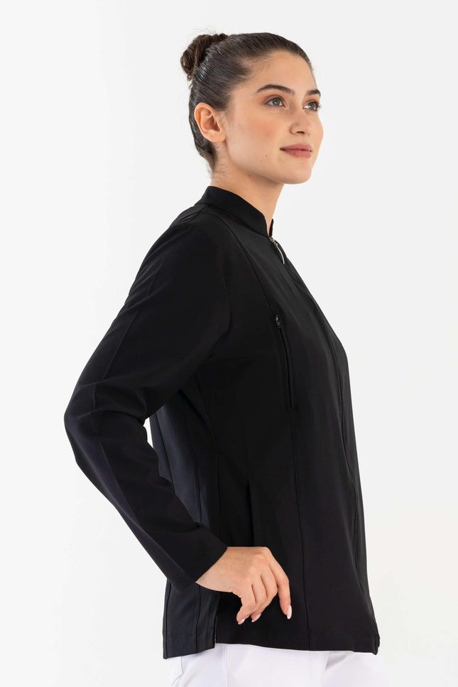 COMFY MASTER AUDREY KADIN MEDİKAL FERMUARLI CEKET - SİYAH - Comfy Master Outlet
