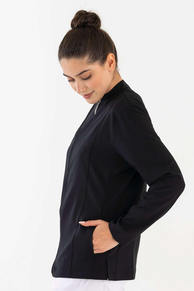 COMFY MASTER AUDREY KADIN MEDİKAL FERMUARLI CEKET - SİYAH - Comfy Master Outlet