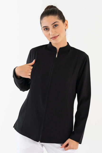 COMFY MASTER AUDREY KADIN MEDİKAL FERMUARLI CEKET - SİYAH - Comfy Master Outlet