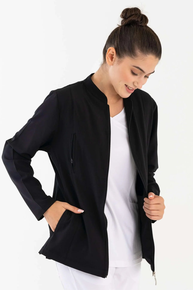 COMFY MASTER AUDREY KADIN MEDİKAL FERMUARLI CEKET - SİYAH - Comfy Master Outlet