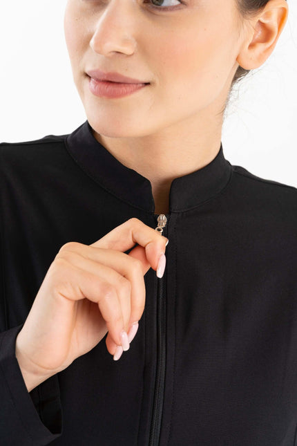 COMFY MASTER AUDREY KADIN MEDİKAL FERMUARLI CEKET - SİYAH - Comfy Master Outlet