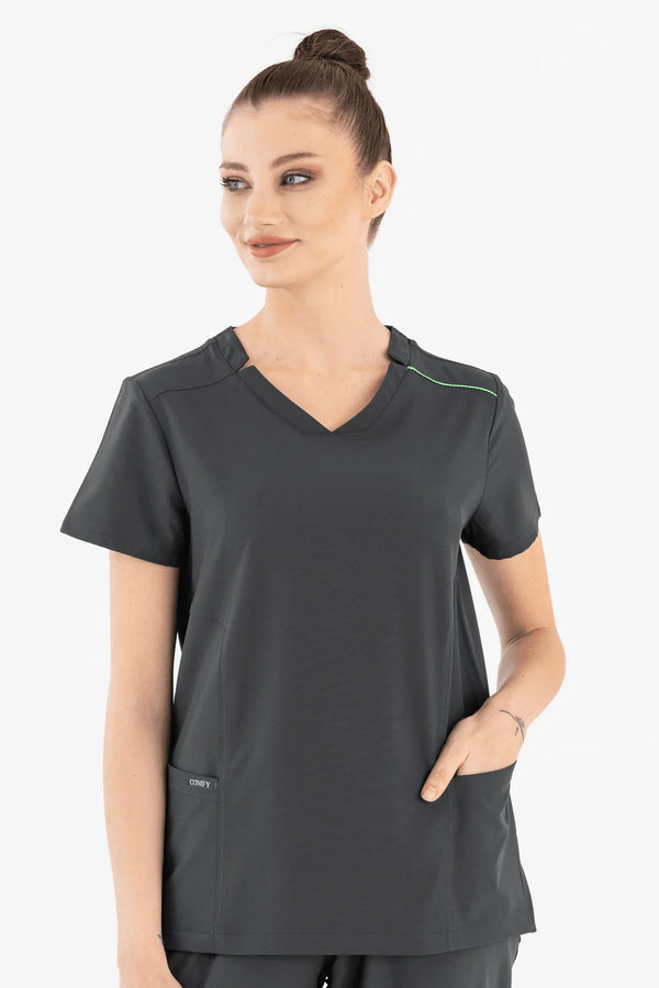 Comfy Master – Victoria Antrasit Kadın Medikal Üniforma Tek Üst - Comfy Master 2025