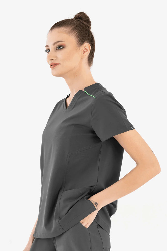 Comfy Master – Victoria Antrasit Kadın Medikal Üniforma Tek Üst - Comfy Master Outlet