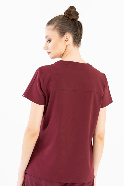 Comfy Master – Victoria Bordo Kadın Medikal Üniforma Tek Üst - Comfy Master Outlet