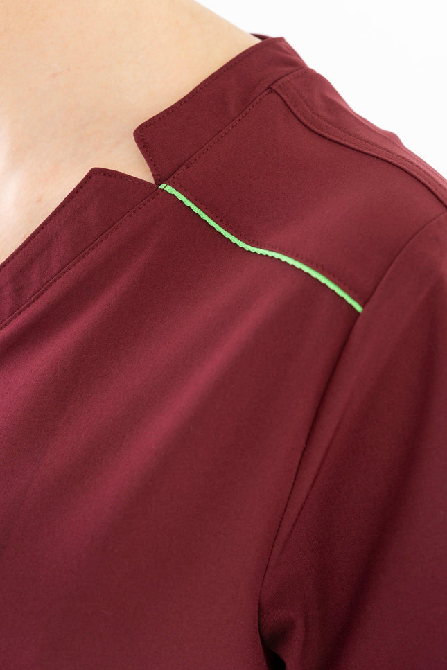 Comfy Master – Victoria Bordo Kadın Medikal Üniforma Tek Üst - Comfy Master Outlet