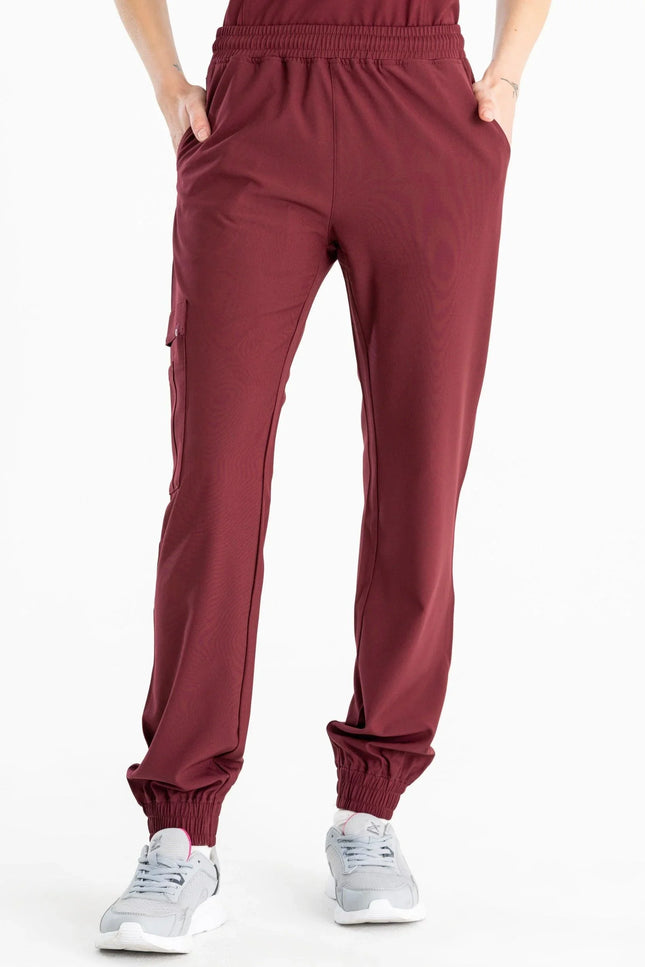 Comfy Master – Sierra Bordo Kadın Kargo Jogger Medikal Üniforma Tek Alt - Comfy Master Outlet