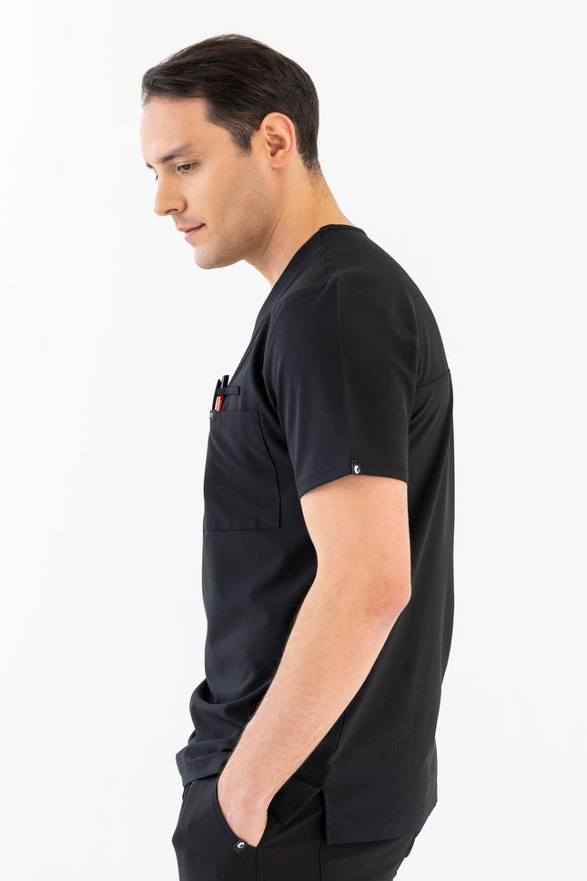Comfy Master - Astra Erkek Siyah Erkek Medikal Üniforma Tek Üst - Comfy Master Outlet