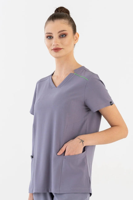 Comfy Master – Victoria Gri Kadın Medikal Üniforma Tek Üst - Comfy Master Outlet