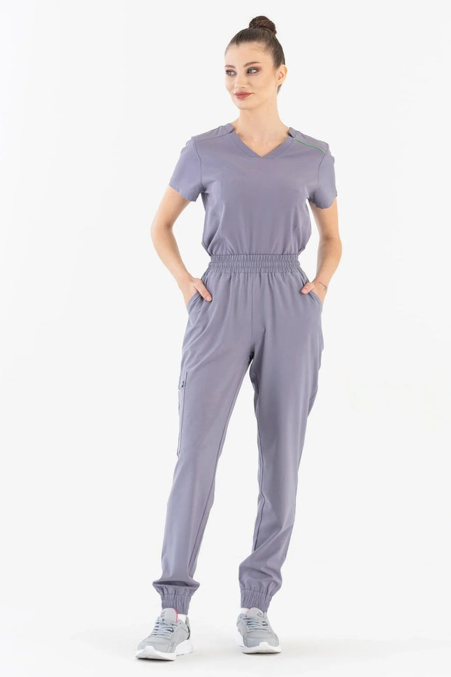 Comfy Master – Sierra Gri Kadın Kargo Jogger Medikal Üniforma Tek Alt - Comfy Master Outlet