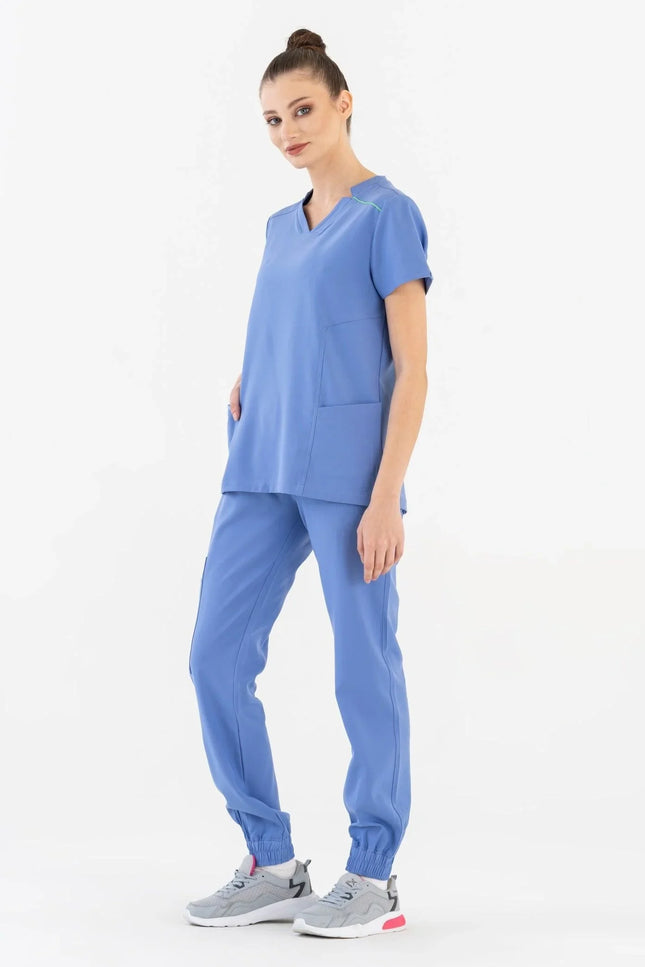 Comfy Master – Sierra Açık Mavi Kadın Kargo Jogger Medikal Üniforma Tek Alt - Comfy Master Outlet