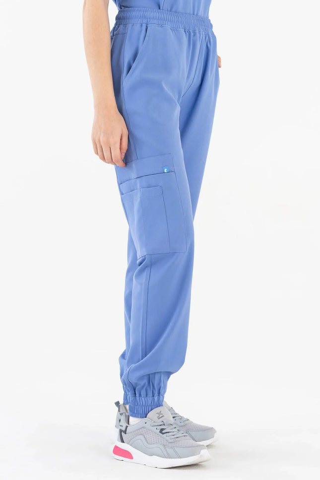 Comfy Master – Sierra Açık Mavi Kadın Kargo Jogger Medikal Üniforma Tek Alt - Comfy Master Outlet