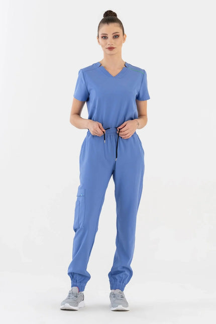 Comfy Master – Sierra Açık Mavi Kadın Kargo Jogger Medikal Üniforma Tek Alt - Comfy Master Outlet