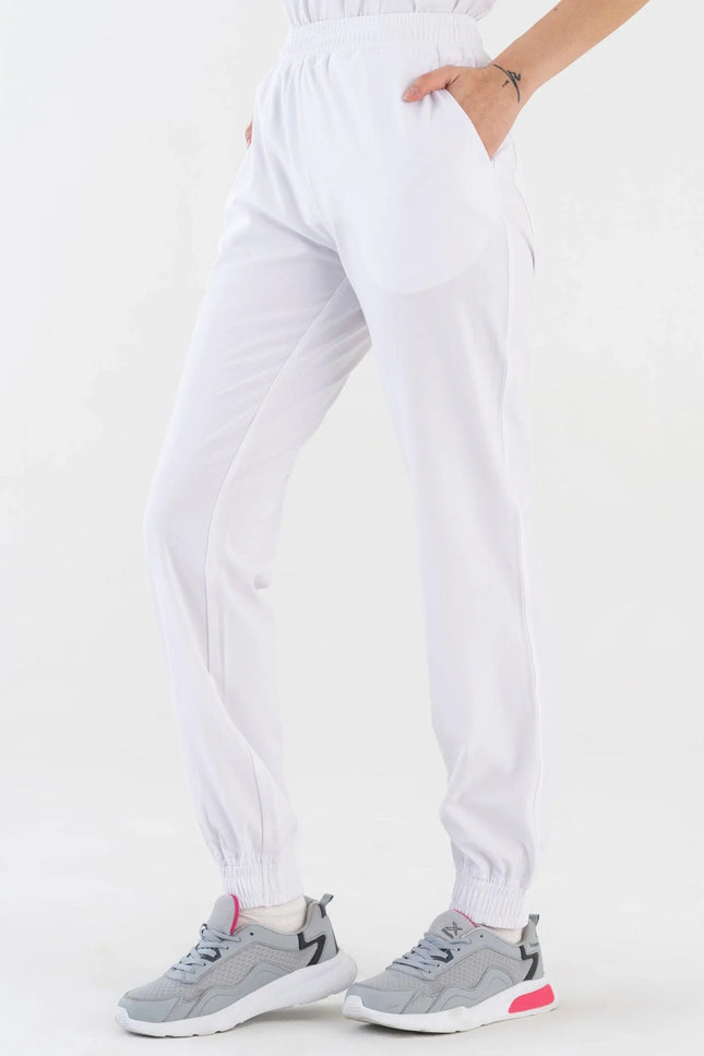 Comfy Master – Sierra Beyaz Kadın Kargo Jogger Medikal Üniforma Tek Alt - Comfy Master Outlet