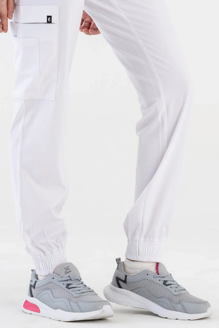 Comfy Master – Sierra Beyaz Kadın Kargo Jogger Medikal Üniforma Tek Alt - Comfy Master Outlet