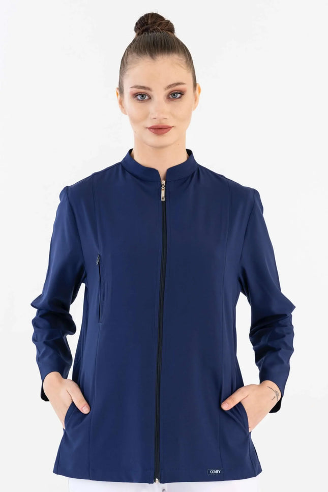 COMFY MASTER AUDREY KADIN MEDİKAL FERMUARLI CEKET - LACİVERT - Comfy Master Outlet