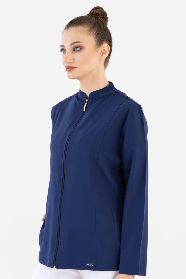 COMFY MASTER AUDREY KADIN MEDİKAL FERMUARLI CEKET - LACİVERT - Comfy Master Outlet