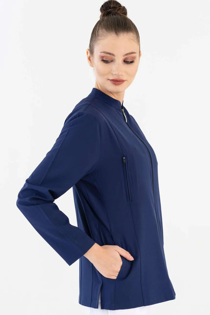 COMFY MASTER AUDREY KADIN MEDİKAL FERMUARLI CEKET - LACİVERT - Comfy Master Outlet