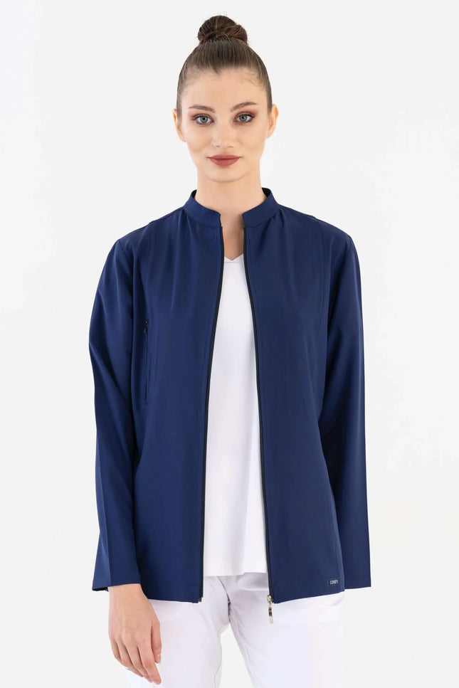 COMFY MASTER AUDREY KADIN MEDİKAL FERMUARLI CEKET - LACİVERT - Comfy Master Outlet