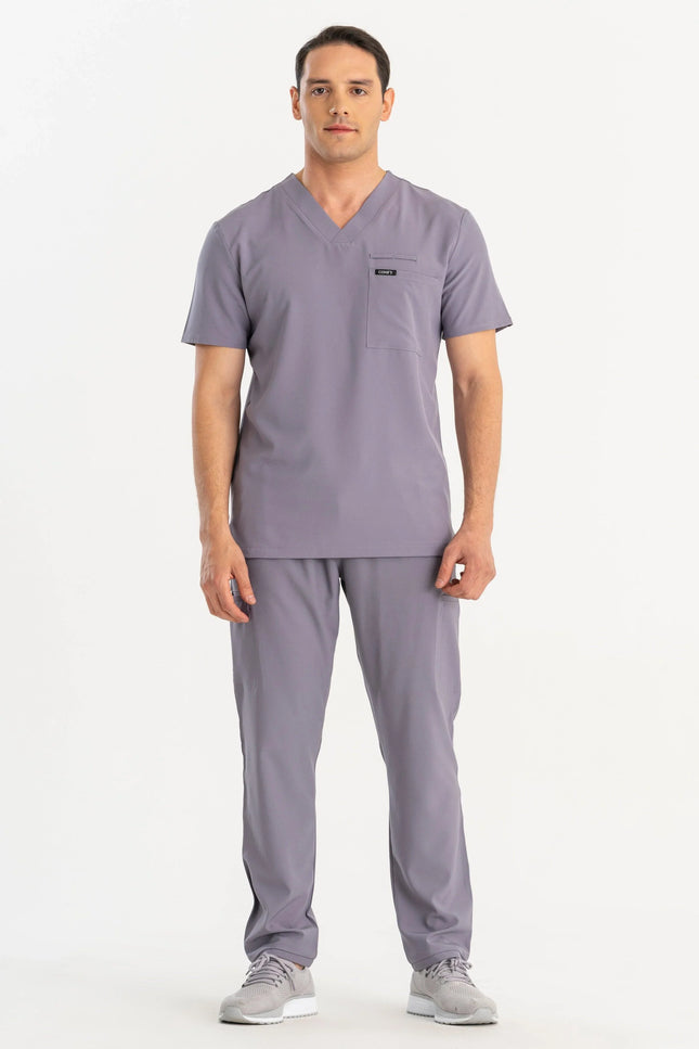 Comfy Master - Astra Erkek Gri Erkek Medikal Üniforma Tek Üst - Comfy Master Outlet