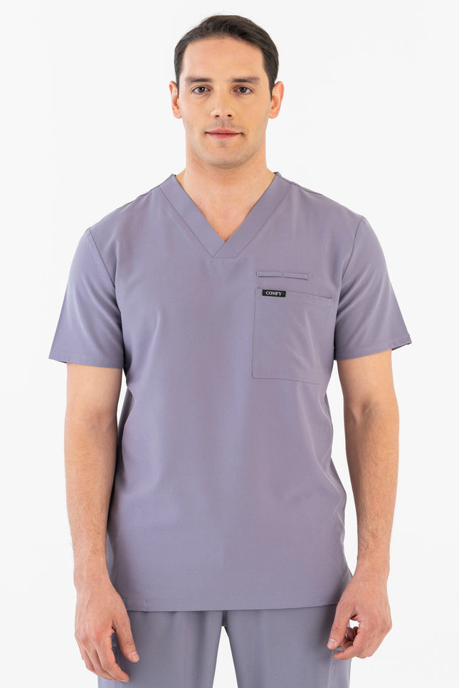 Comfy Master - Astra Erkek Gri Erkek Medikal Üniforma Tek Üst - Comfy Master Outlet