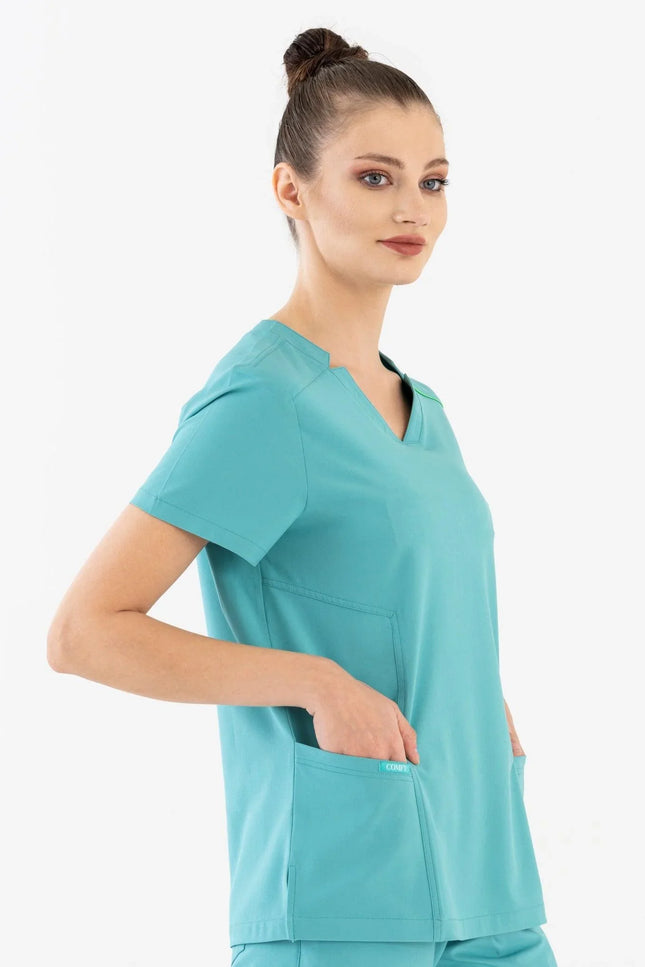 Comfy Master – Victoria Turkuaz Kadın Medikal Üniforma Tek Üst - Comfy Master Outlet