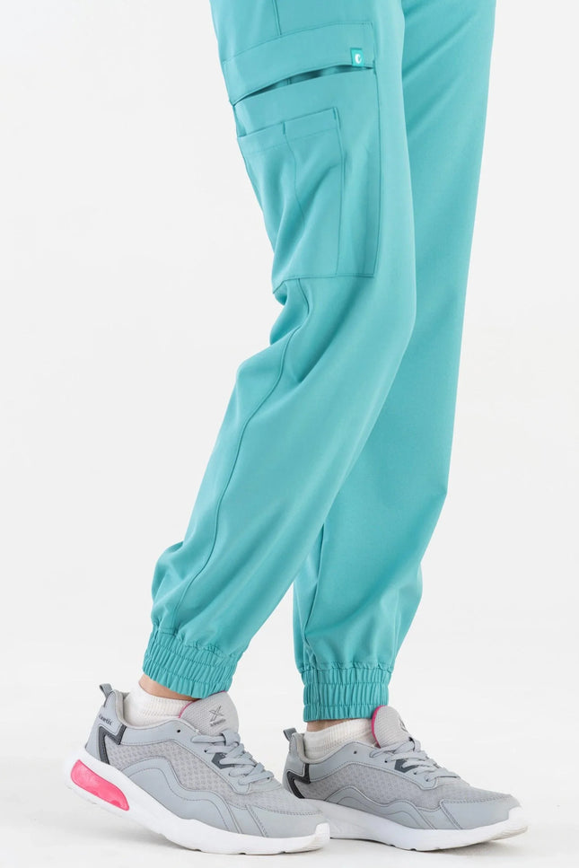 Comfy Master – Sierra Turkuaz Kadın Kargo Jogger Medikal Üniforma Tek Alt - Comfy Master Outlet