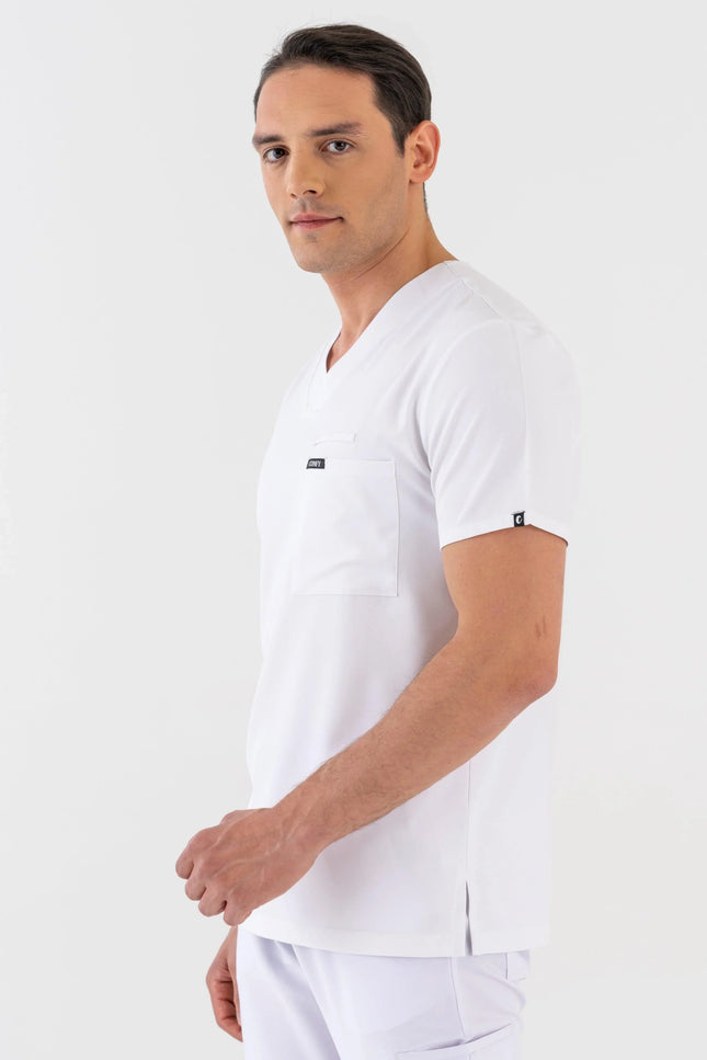 Comfy Master - Astra Erkek Beyaz Erkek Medikal Üniforma Tek Üst - Comfy Master Outlet