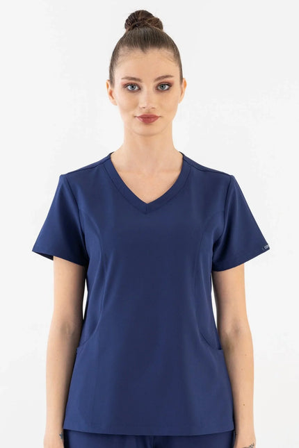 Comfy Master – Lui Lacivert Kadın Damla Yaka Medikal Üniforma Tek Üst - Comfy Master Outlet