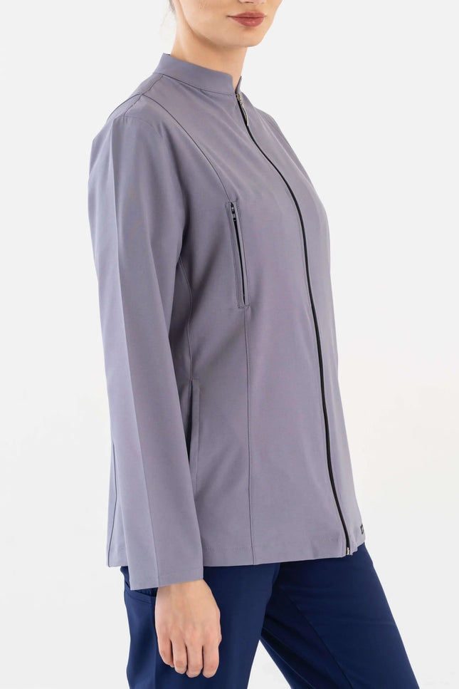 COMFY MASTER AUDREY KADIN MEDİKAL FERMUARLI CEKET - GRİ - Comfy Master Outlet