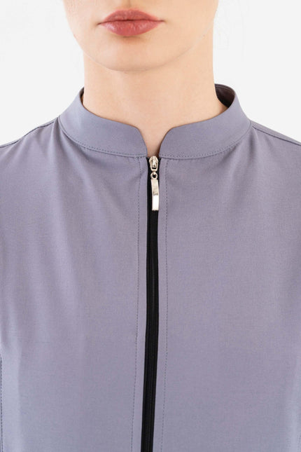 COMFY MASTER AUDREY KADIN MEDİKAL FERMUARLI CEKET - GRİ - Comfy Master Outlet
