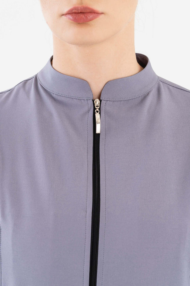COMFY MASTER AUDREY KADIN MEDİKAL FERMUARLI CEKET - GRİ - Comfy Master Outlet
