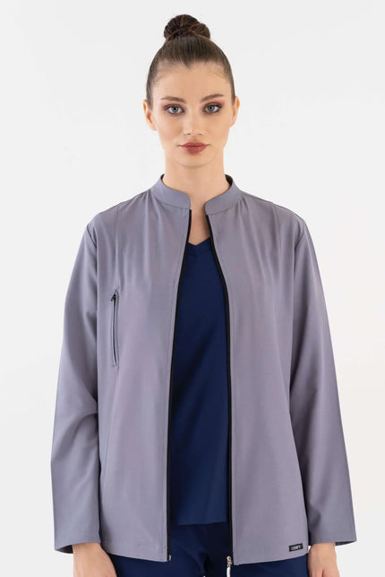 COMFY MASTER AUDREY KADIN MEDİKAL FERMUARLI CEKET - GRİ - Comfy Master Outlet