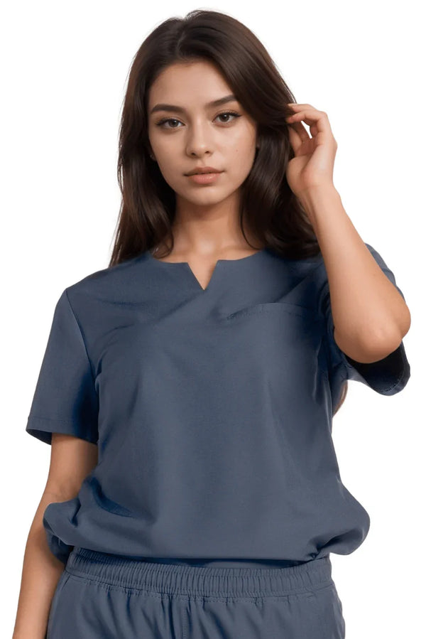 Comfy Master – Challenger Antrasit Kadın Y-Yaka Medikal Üniforma Tek Üst - Comfy Master Outlet