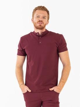 Comfy Master – Jericho Bordo Erkek Hakim Yaka Medikal Üniforma Tek Üst - Comfy Master Outlet