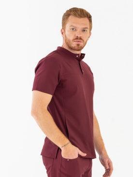Comfy Master – Jericho Bordo Erkek Hakim Yaka Medikal Üniforma Tek Üst - Comfy Master Outlet