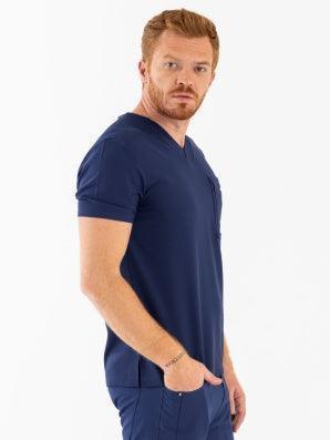 Comfy Master – Rebel Lacivert Erkek V-Yaka Medikal Üniforma Tek Üst - Comfy Master Outlet