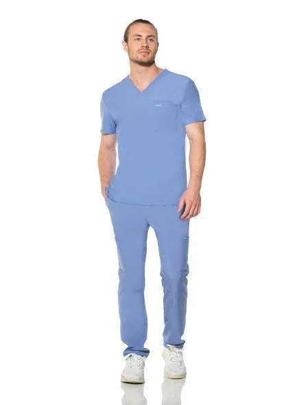 Comfy Master – Cosmo Açık Mavi Erkek Tek Kargo Pantolon Medikal Üniforma - Comfy Master Outlet
