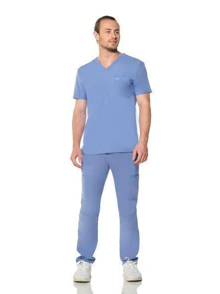 Comfy Master – Cosmo Açık Mavi Erkek Tek Kargo Pantolon Medikal Üniforma - Comfy Master Outlet
